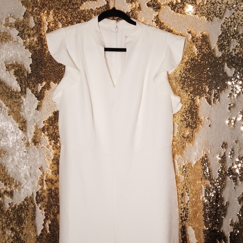 New York & Company Wide Leg White Jumpsuit